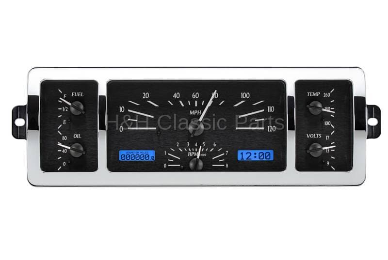 Dakota Digital VHX Gauge System Black Alloy Blue