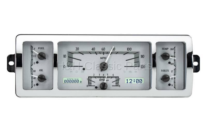 Dakota Digital VHX Gauge System Silver Alloy White