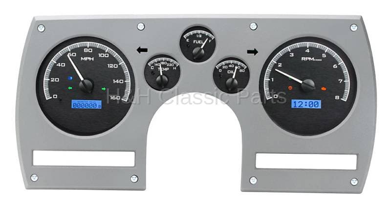 Dakota Digital VHX Gauge System Black Alloy Blue