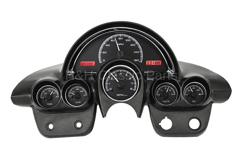 Dakota Digital VHX Gauge System Black Alloy Red