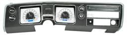 Dakota Digital VHX Gauge System Silver Alloy Blue