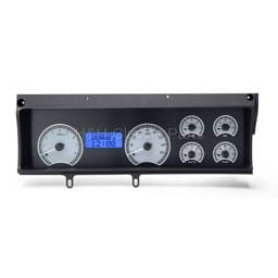 Dakota Digital VHX Gauge System Silver Alloy Blue