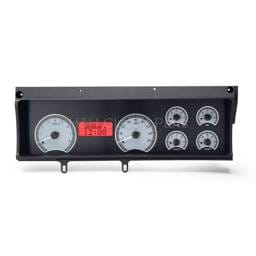 Dakota Digital VHX Gauge System Silver Alloy Red