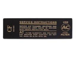 Air Cleaner Service Decal