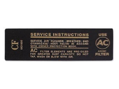 Air Cleaner Service Decal