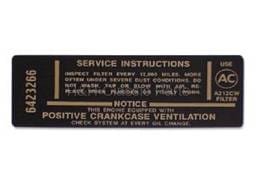 Air Cleaner Service Decal