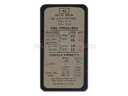 Tire Pressure Decal