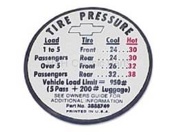 Tire Pressure Decal